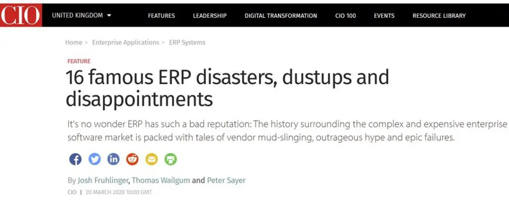 16 famous ERP disasters, dustups and dissappointments