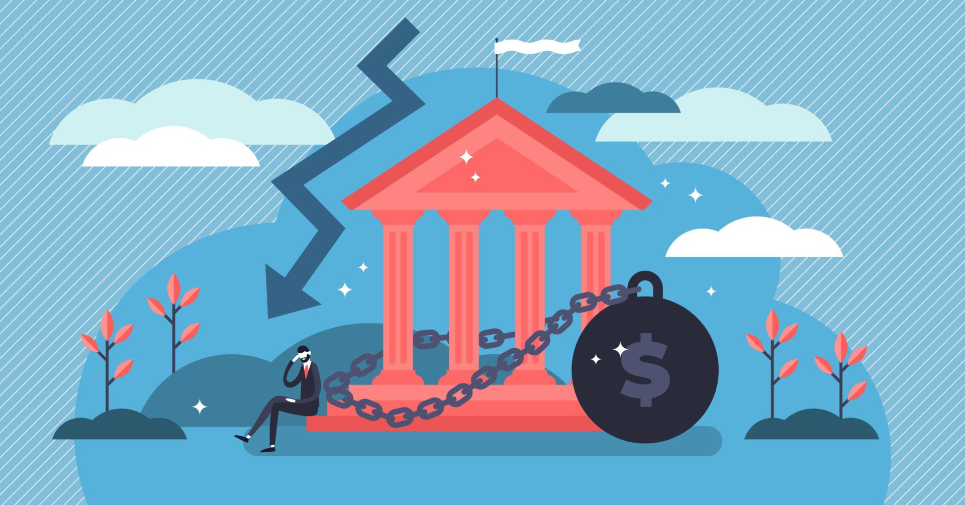National debt vector illustration